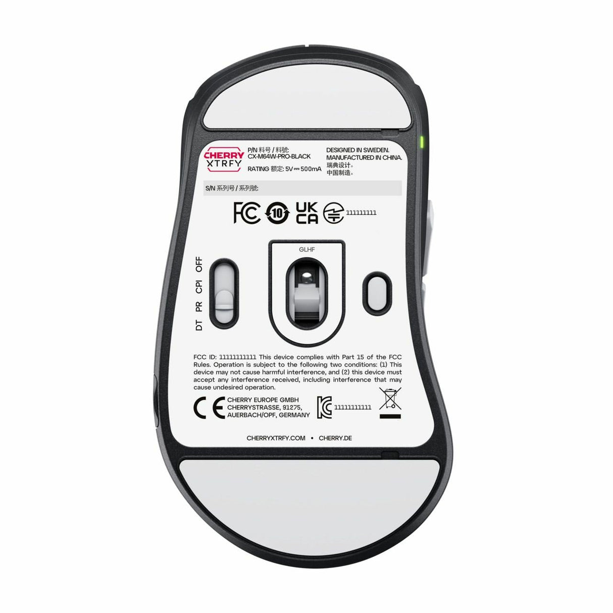 Ratón Cherry M64 Pro Wireless, Gaming Negro/Blanco Cx-M64w-Pro-Black