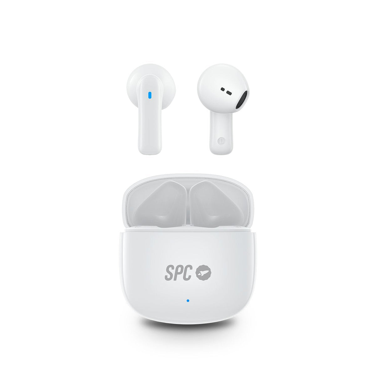 Auriculares Bluetooth Spc Zion 2 Play Con Estuche De Carga Autonomía 7h Stick Corto 30mm Blancos