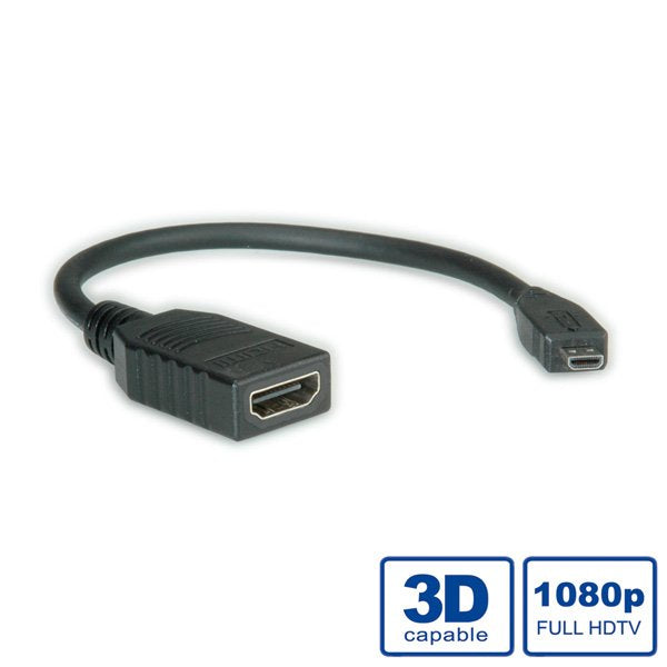 Roline Hdmi High Speed Cable Mit Ethernet Hdmi Bu - Micro Hdmi St 0,15m