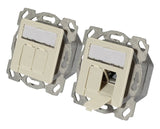 Efb Datendose Cat.6a Rechts Links,Unterputz,2xrj45,Weiss