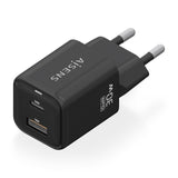 Aisens Cargador Gan 30w, 1xusb-C Pd3.0 Qc4.0, 1xusb-A Qc3.0, Negro