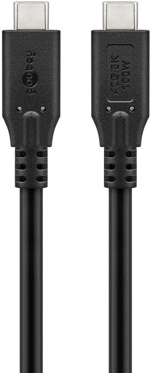 Goobay Usb4 Gen 3x2 Cable, Usb-C Stecker > Usb-C Stecker, 40gbit/S (Negro, 1 Meter, Pd, Laden Mit Bis Zu 100 Watt) 74191