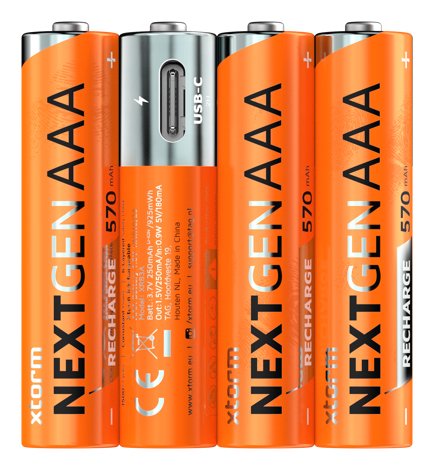Xtorm Wiederaufladbare Aaa-Batterien Usb-C 4er-Pack