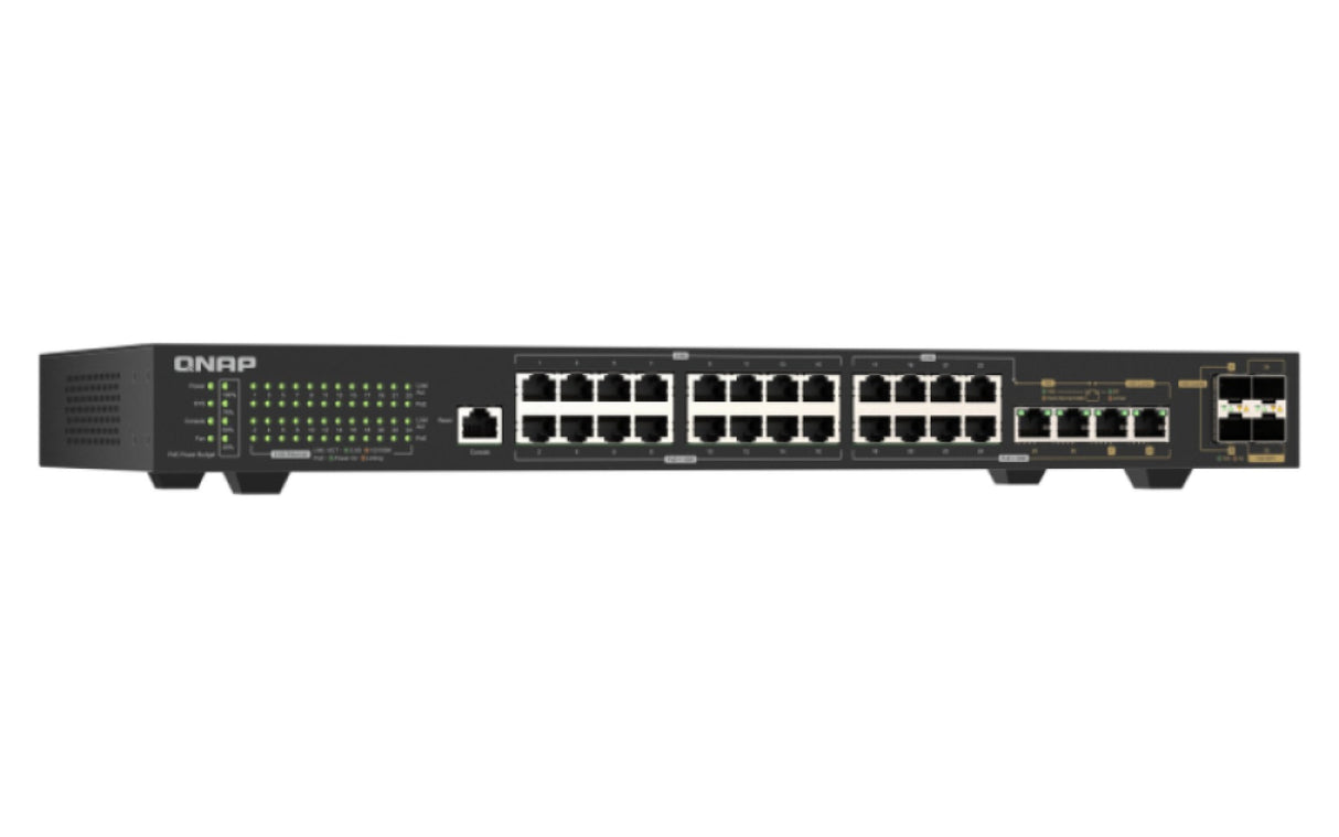 Qnap Qsw-M2130p-2c2s26t, Managed, L2, 2.5g Ethernet (100/1000/2500), Power Over Ethernet (Poe), Montaje En Rack, 1u