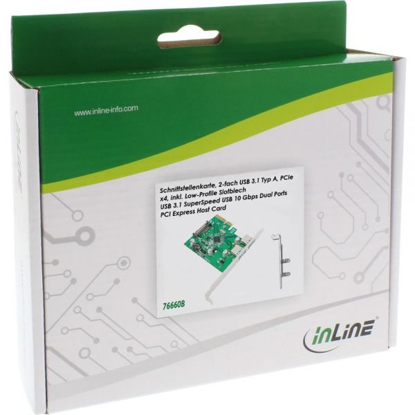 Inline 76660b. Tarjeta Pcie 2 X Usb3.1