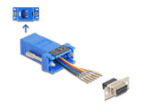 Delock 67080 D-Sub Hembra De 9 Pines A Rj12 Hembra, Kit De Montaje Azul