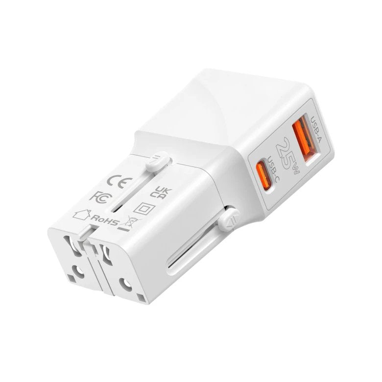 Mobile Origin Travel Adapter 25w Eu/Us/Uk/Au, White