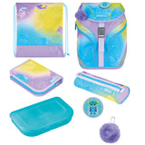 Herlitz Softlight Greenline Little Monster Juego De Mochila Escolar Chica Poliéster Azul, Lila, Amarillo