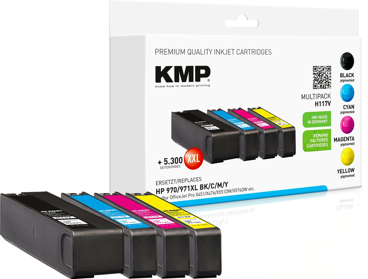 Kmp Patrone Hp 970/971xl Multipack 6600-14500 S. H117v Refilled
