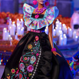 Muñeca Mattel Barbie Signature Día De Muertos 2024 Coleccionable Con Vestido Negro Con Volantes Hrm72