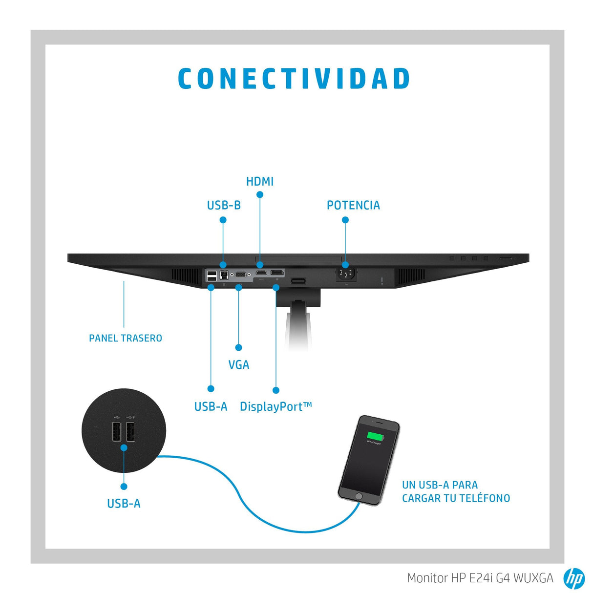 EAN 0194850803437 - HP E-Series E24i G4 WUXGA Monitor pantalla para PC 61 cm (24") 1920 x 1200 Pixeles LCD Negro imagen 4