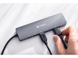 Sandberg 136-43 Hub De Interfaz Usb 3.2 Gen 1 (3.1 Gen 1) Type-C Gris