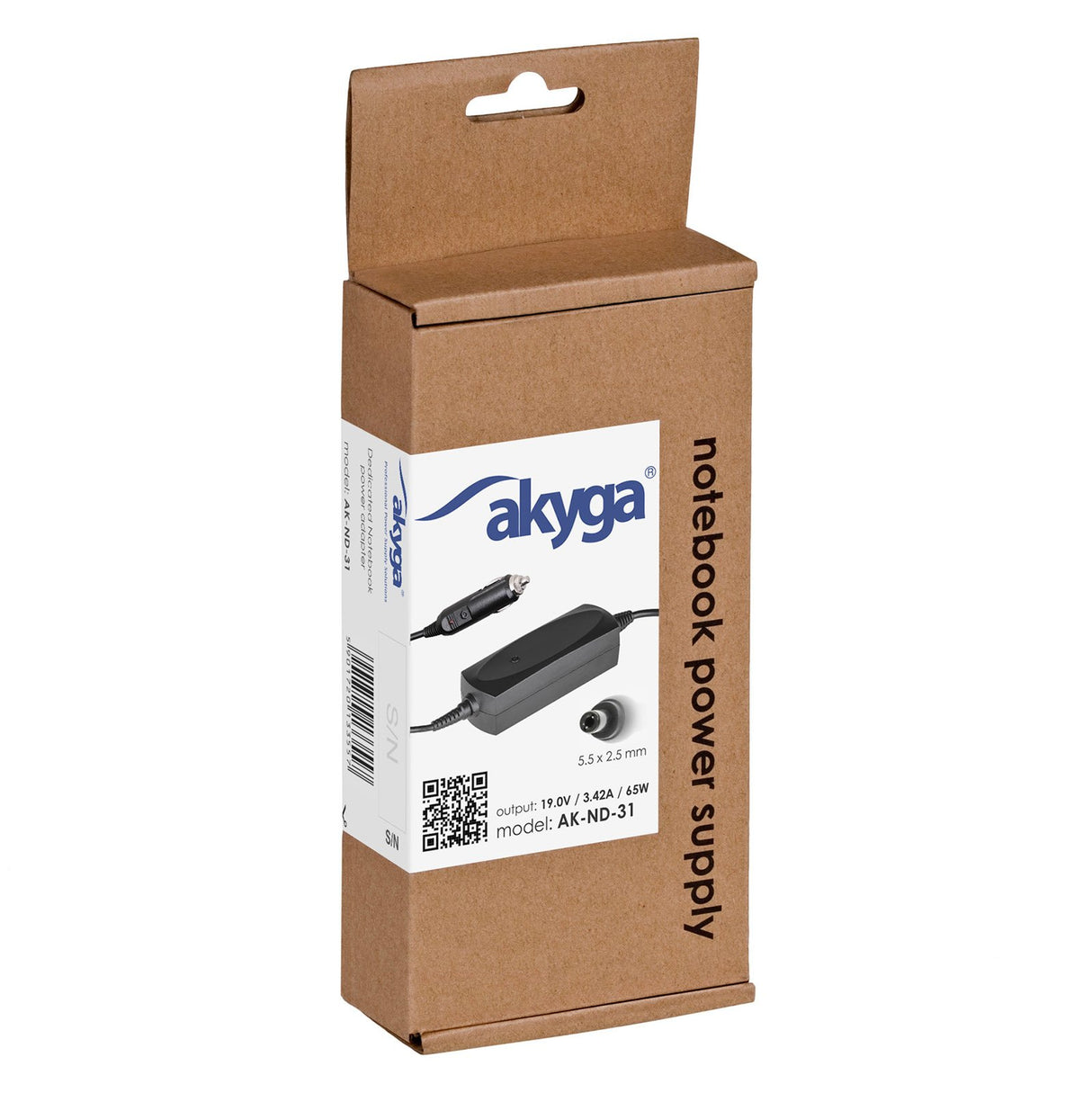 EAN 5901720133557 - Akyga AK-ND-31 adaptador e inversor de corriente Auto 65 W Negro imagen 2