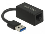 Delock Adaptador Superspeed Usb (Usb 3.2 Gen 1) Con Usb Tipo-A Macho > Gigabit Lan 10/100/1000 Mbps Compacto Negro