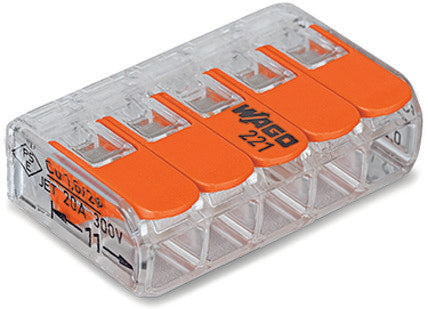 Wago 221-415 Bloque De Terminales 1p Naranja, Transparente