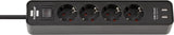 Brennenstuhl Ecolor Base Múltiple 1,5 M 4 Salidas Ac Interior Negro
