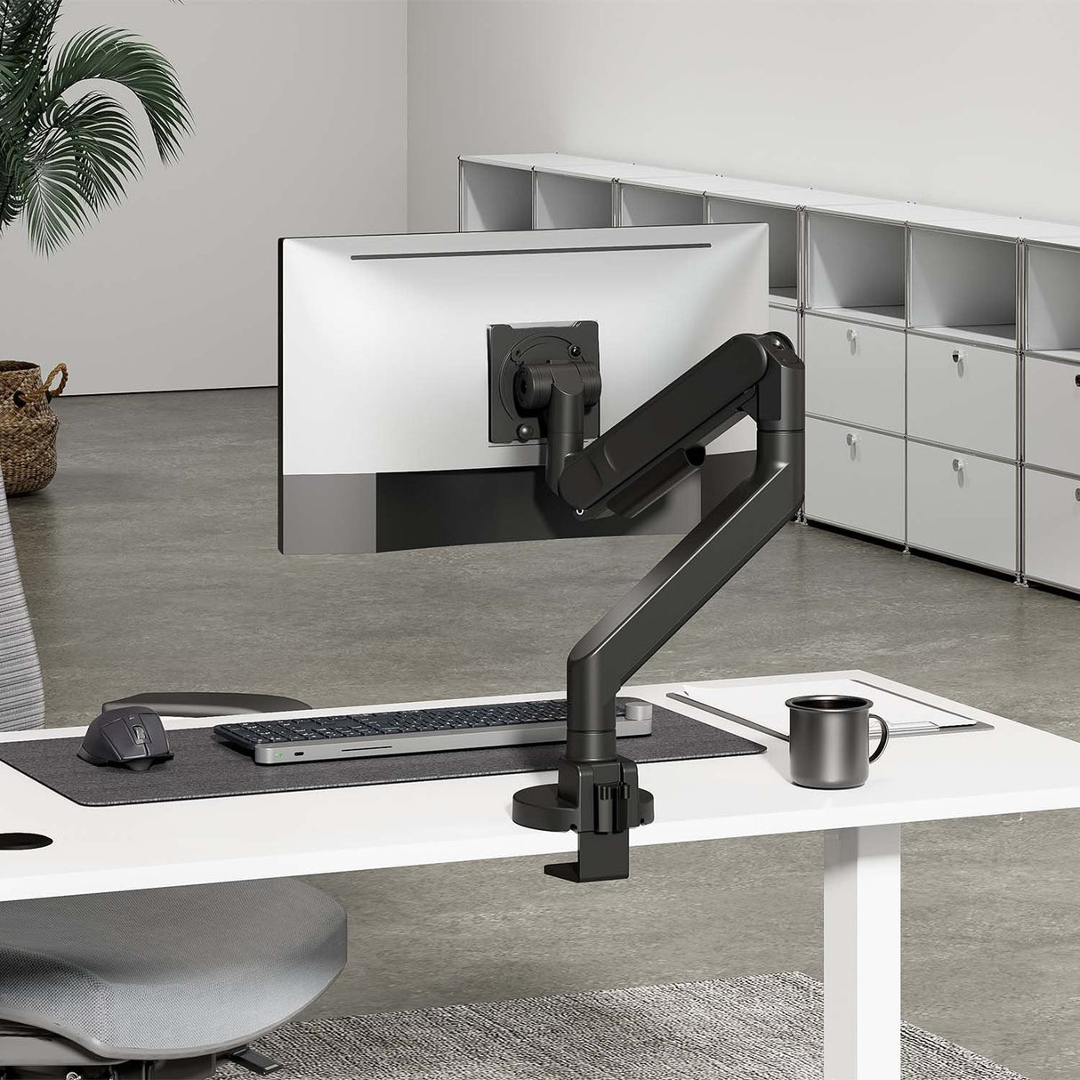 Aisens Soporte De Mesa Pro Contrapeso Giratorio E Inclinable Para Monitor/Tv 27kg (3 Pivotes, 1 Brazo) De 24-57, Negro