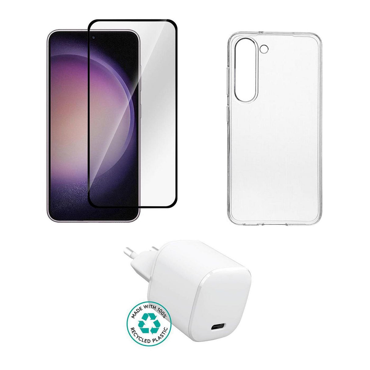 Kit For Samsung Galaxy S25  Ultra. Charger, Cover, Glass.