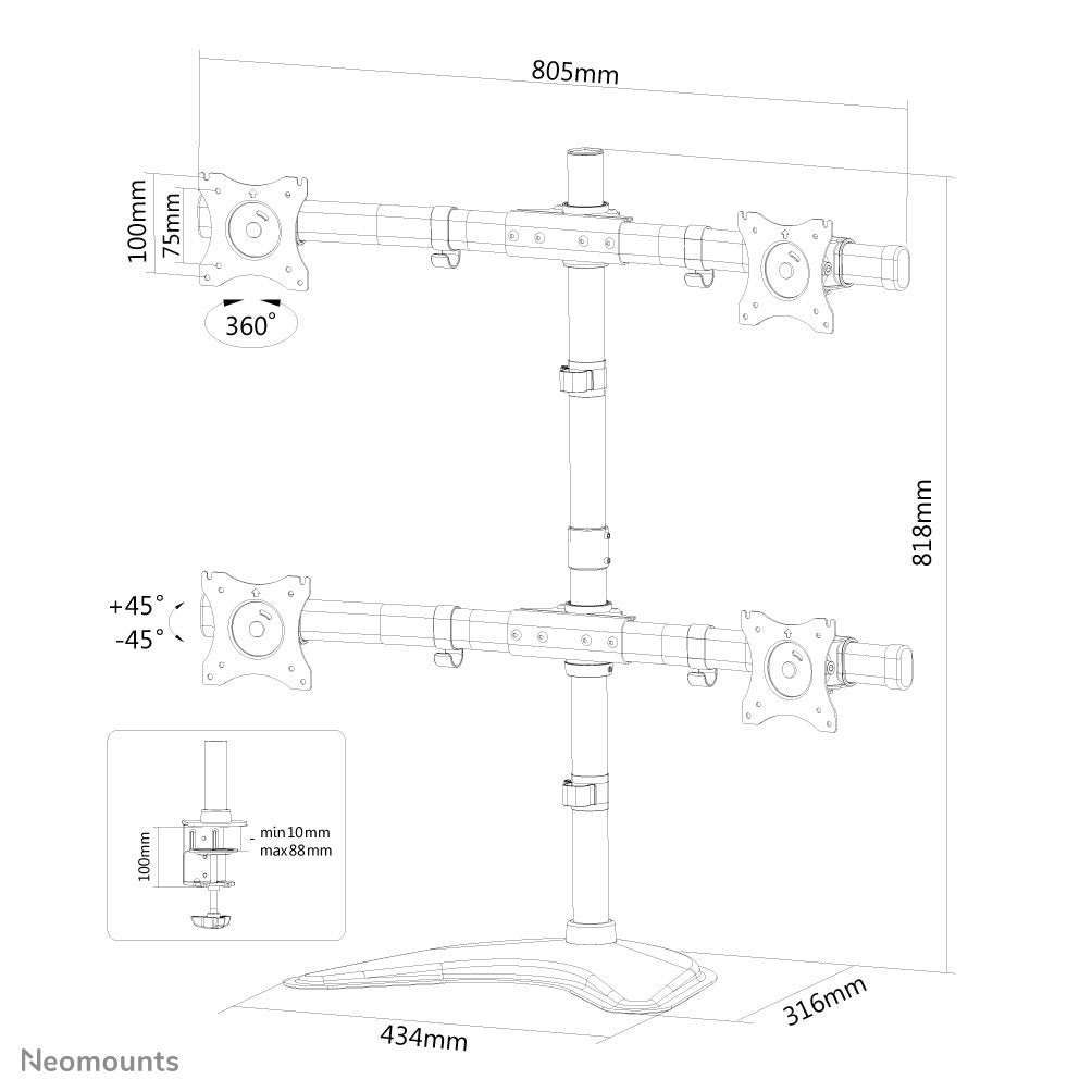 Newstar Soporte De Escritorio Para Monitor