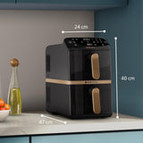 Philips 4000 Series Na462/80 Freidora Doble 10 L Independiente 2750 W Freidora De Aire Caliente Negro, Oro, Gris