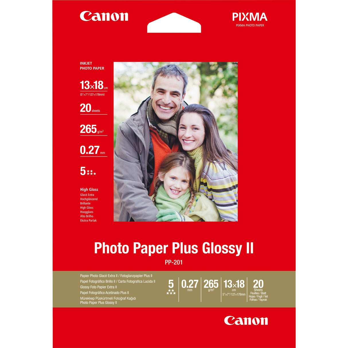 Papel Canon Foto Pp-201/ 130 X 180 Mm/ 20 Hojas
