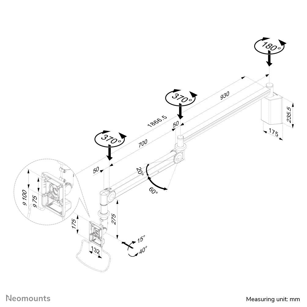 Neomounts Soporte De Pared Médico Para Monitor/Tv