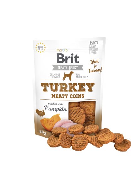 Brit Jerky Turkey Meaty Coins 80g