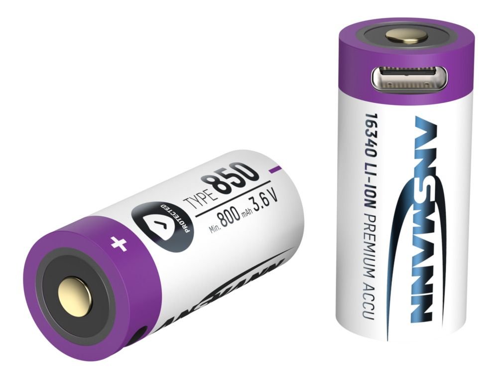 Ansmann 16340 Li-Ion Akku 850mah 3,6v Entrada Micro Usb 1300-0015