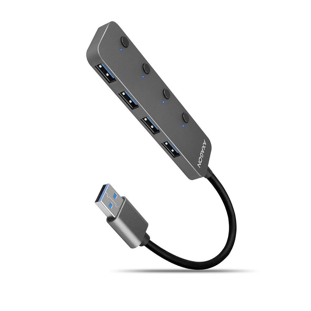 EAN 8595247905642 - Axagon HUE-MSA Superspeed USB-A Switch Hub 4x USB 3.0 aktiv - 20cm schwarz USB 3.2 Gen 1 (3.1 Gen 1) Type imagen 1