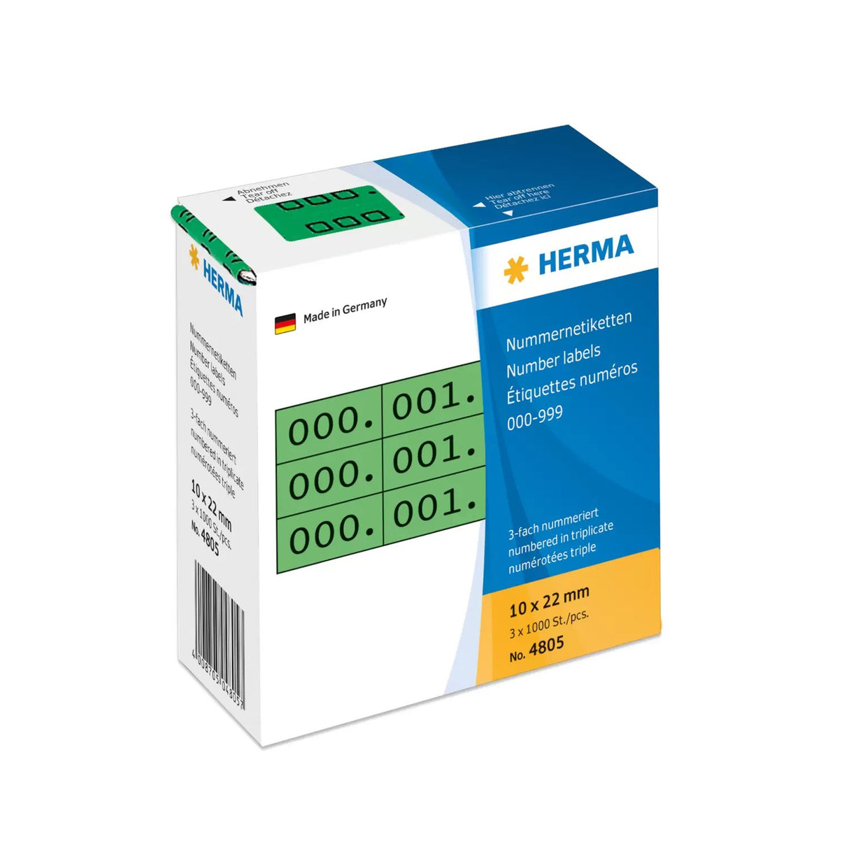EAN 4008705048057 - HERMA 4805 etiqueta autoadhesiva Negro, Verde 3000 pieza(s) imagen 1