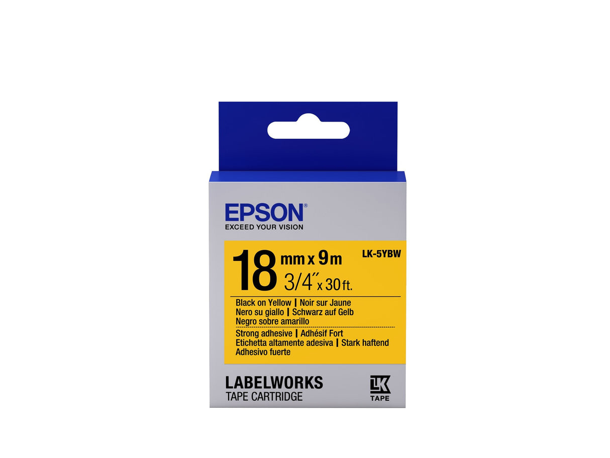 Epson Cinta Adhesiva Resistente - Lk-5ybw Cinta Adhesiva Resistente Negra/Amarilla 18/9