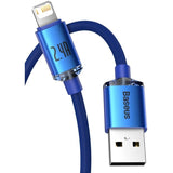 Baseus Lightning Crystal Shine Cable Series Fast Charging Data Cable 2.4a 1.2m Blue (Cajy000003)