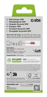 Sbs Pd Reiselader Ultraslim 30w Usb-C Gan Weiá