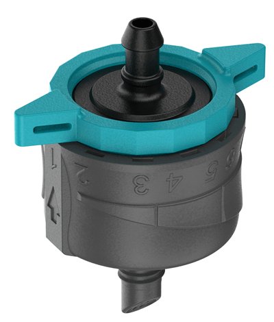 Gardena Micro-Drip-System Gotero Final Regulable 1-8 L/H, Autocompensante (Negro/Turquesa, 5 Piezas, Modelo 2023) 13304-20