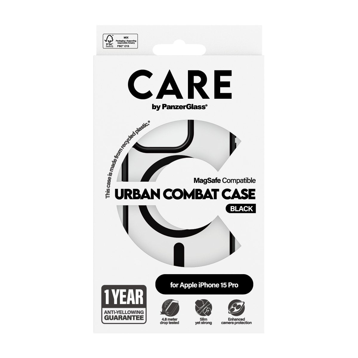EAN 5715685005619 - PanzerGlass CARE™ by ® Urban Combat Case Transparent w. Black MagSafe iPhone 15 Pro funda para teléfono m imagen 3
