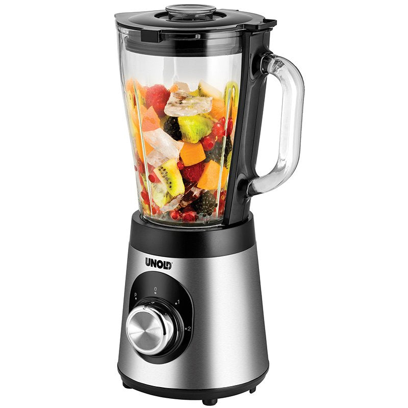 Batidora De Vaso Unold 78625 1,5 L  500 W Negro, Acero Inoxidable, Batidora Depie Acero Fino/Negro, Batidora De Vaso, 1,5 L, Función De Impulso, Picahielos, 500 W, Negro, Acero Inoxidable