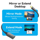 Cotton Braided Usb-C To Dp 8k Ccabl Onverter 0.25m Black Zinc Alloy