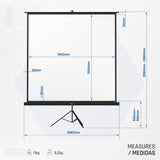 Iggual Pantalla Mural 200x200 Cm Con Trípode+Bolsa