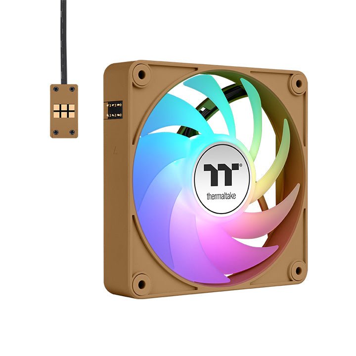 Ventilador De Refrigeración Para Pc Thermaltake Ct140 Ex Argb Sync, Color Arena Grava, Marrón Claro, Paquete De 3, 140 Mm Cl-F218-Pl14gs-A
