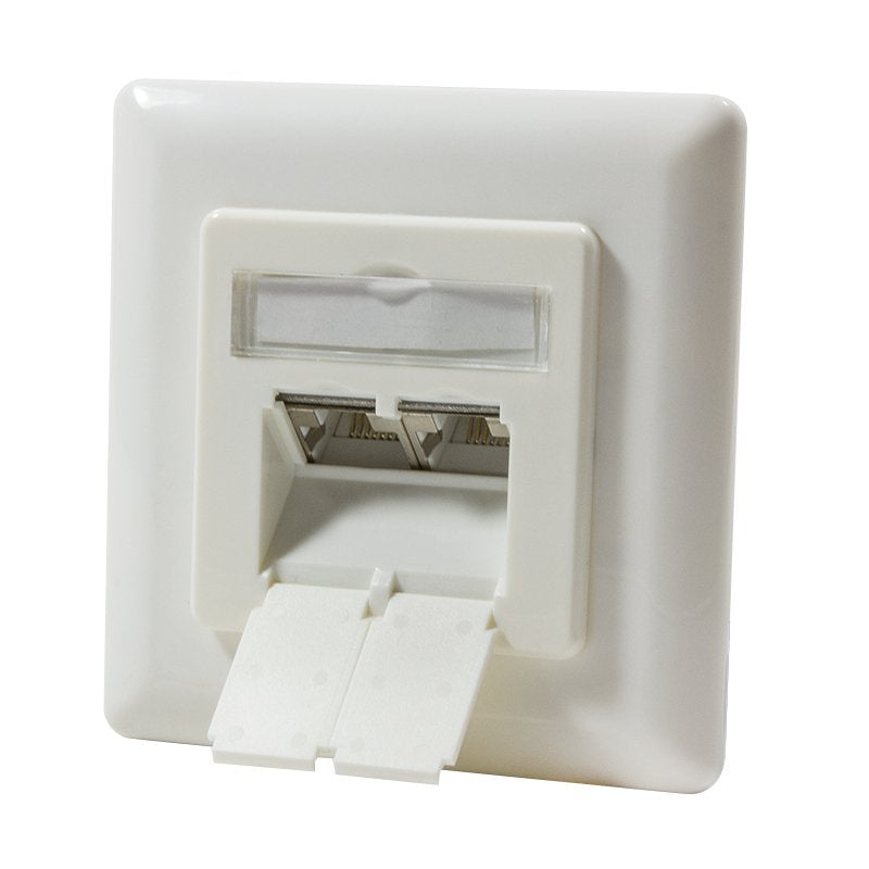 Logilink Cat.6a Wall Outlet 2xrj45 Stp, Horizontal, Blanco Puro