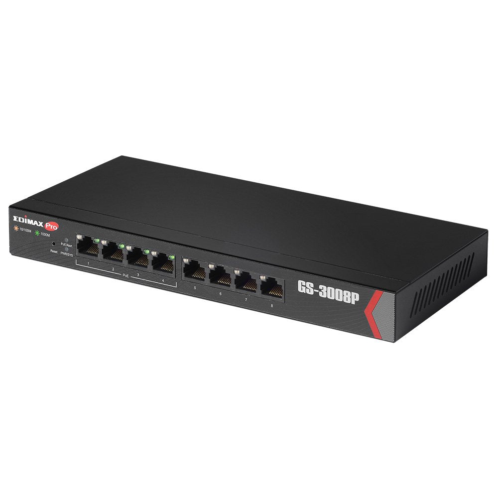 Switch Edimax Pro Gs-3008p  8xgigabit/4xpoe/Small Form Factor Gs-3008p