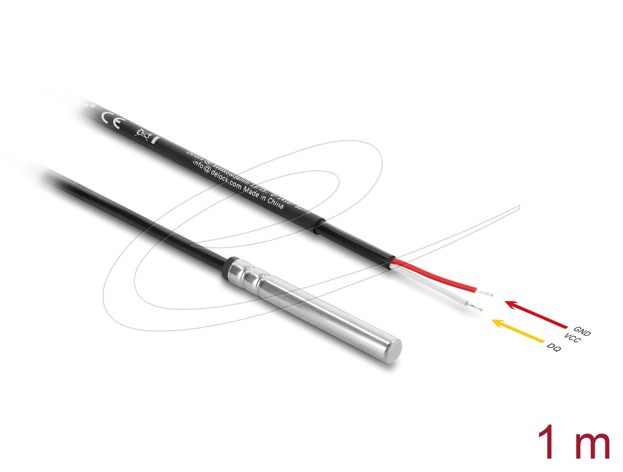 Delock Temperaturfühler-Cable Mit 2 X Offene Cableenden Ds18b20 1 M