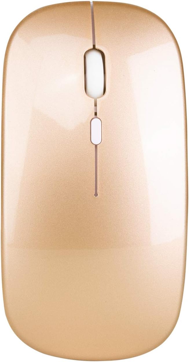 Raton Inalámbrico Recargable 2 En 1 Bluetooth + Usb 2.4g 1600 Dpi Ergonómico Oro