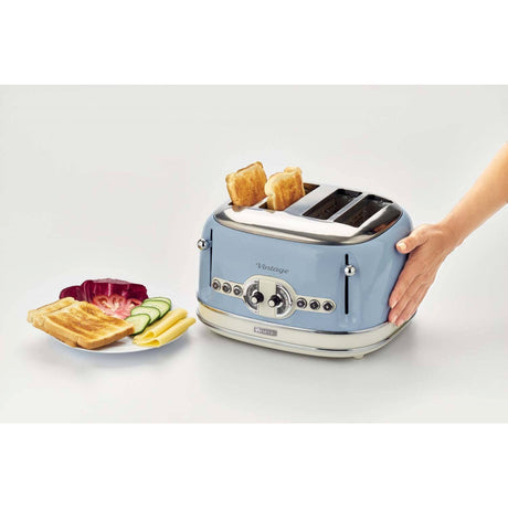 EAN 8003705114951 - Ariete 0156/05 6 4 rebanada(s) 1600 W Azul, Cromo, Blanco imagen 3