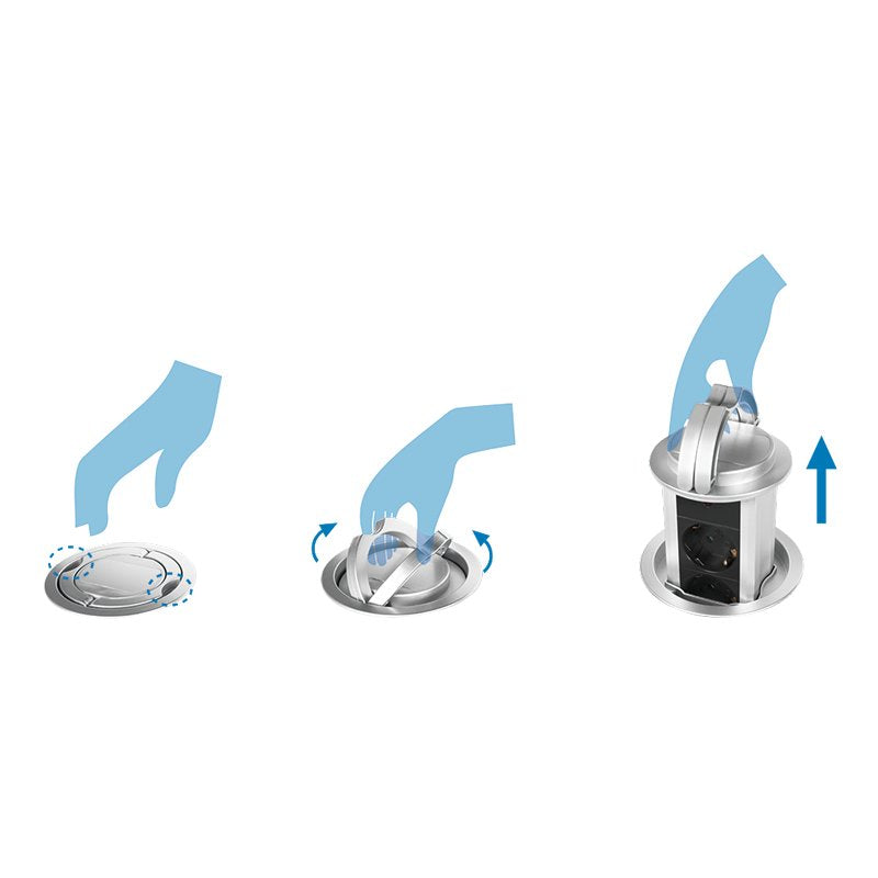 Regleta De Mesa Retractil 3 Tomas 1.8m Logilink Pl Schukox3/Ã 10cm Lps235a