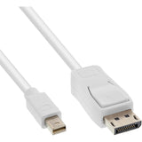 Cable Inline Mini Displayport A Displayport Blanco 1,5 M