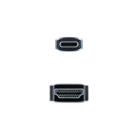 EAN 8433281009899 - Nanocable 10.15.5102 adaptador de cable de vídeo 1,8 m USB Tipo C HDMI Aluminio, Negro imagen 3