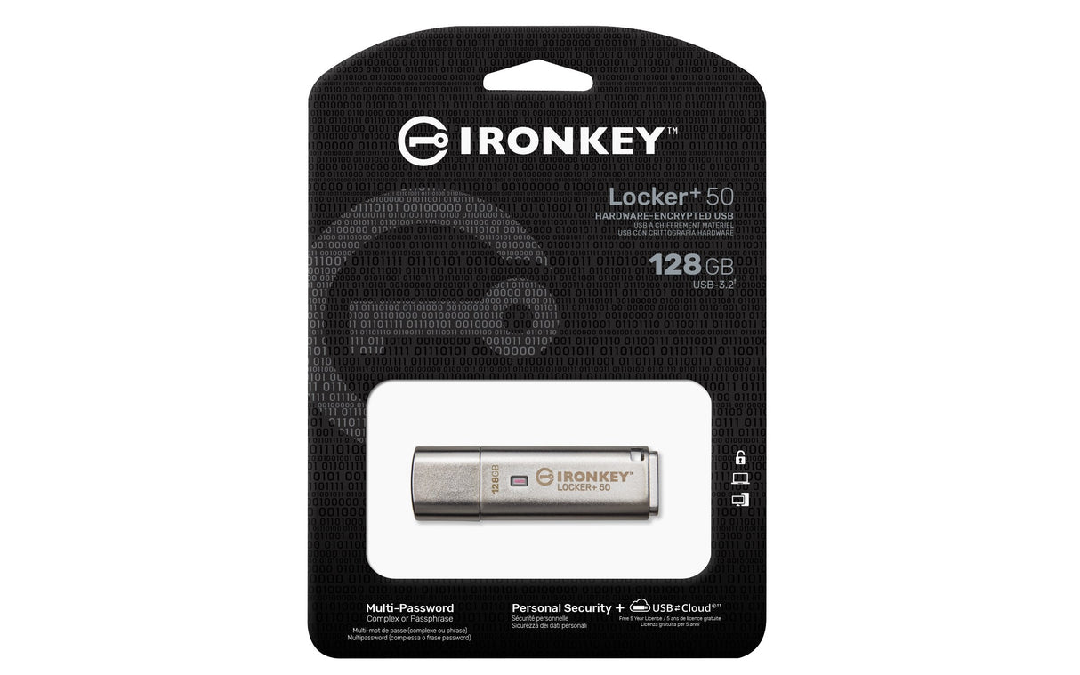 EAN 0740617329391 - Kingston Technology IronKey Locker+ 50 unidad flash USB USB tipo A 3.2 Gen 1 (3.1 Gen 1) Plata imagen 3
