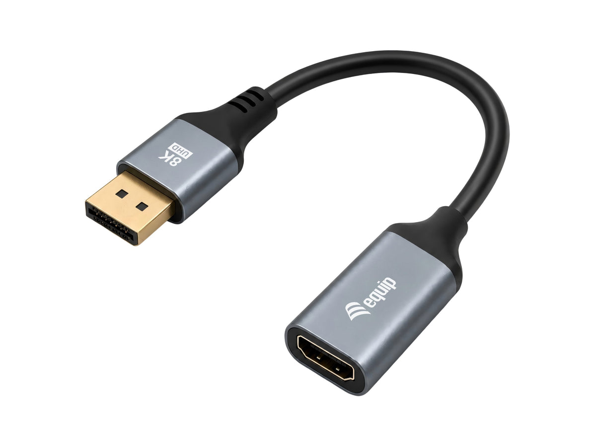 Cable Equip Hdmi->Displayport 1.4 8k/60hz H/M 0.15m Plateado