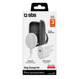 Sbs Kit De Viaje Con Cargador Inalámbrico Y Cargador Usb-C Pd 20w Blanco